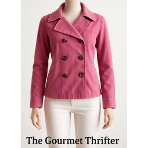 Isaac Mizrahi Vintage Women’s XL Pink Retro Double Breasted Peacoat Jacket Y2K